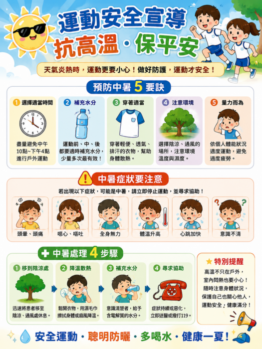 115年暑假運動安全宣導